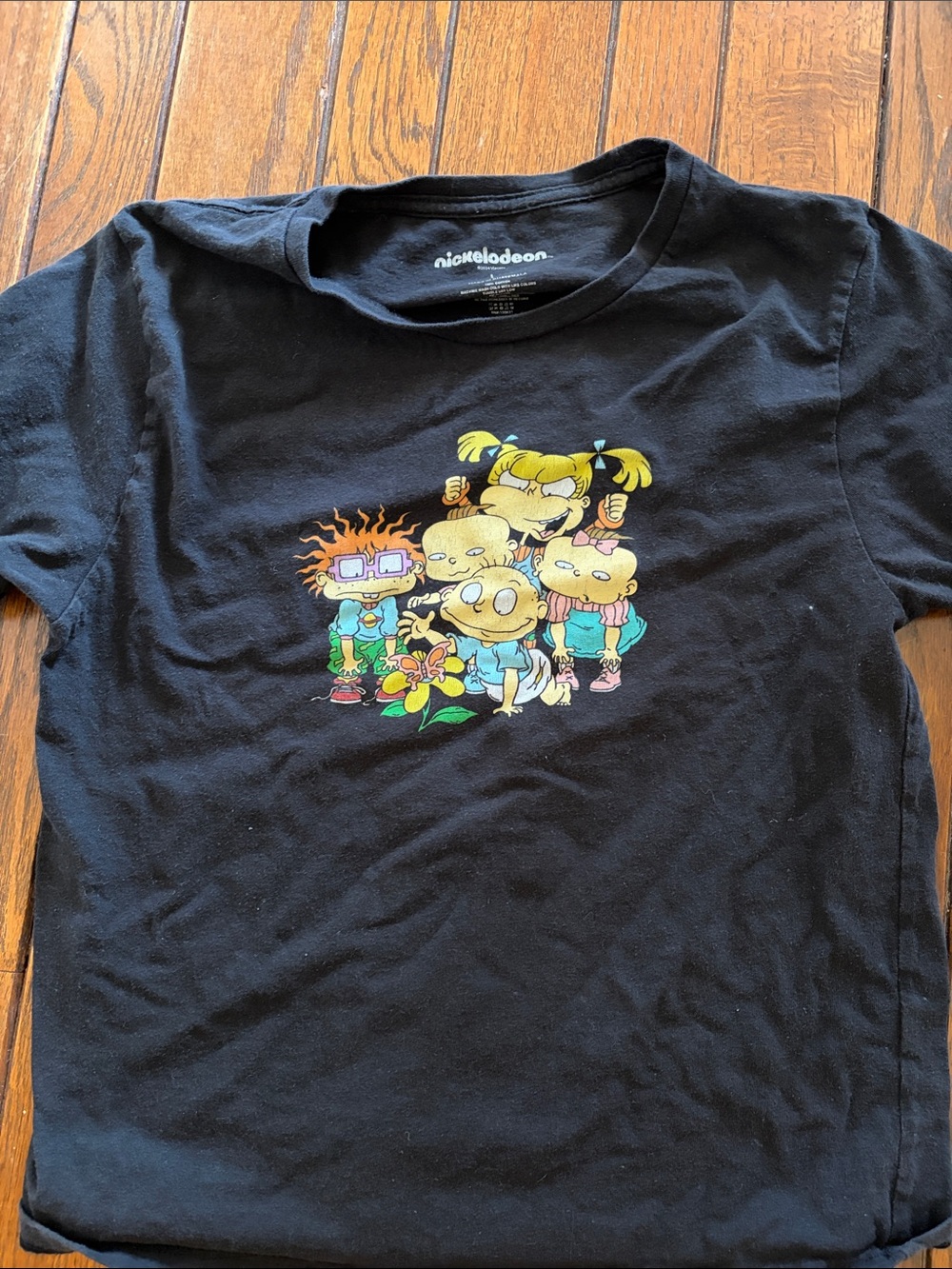 Nickelodeon Black Rugrats Shirt T-Shirt‎ Tee Tommy Chuckie